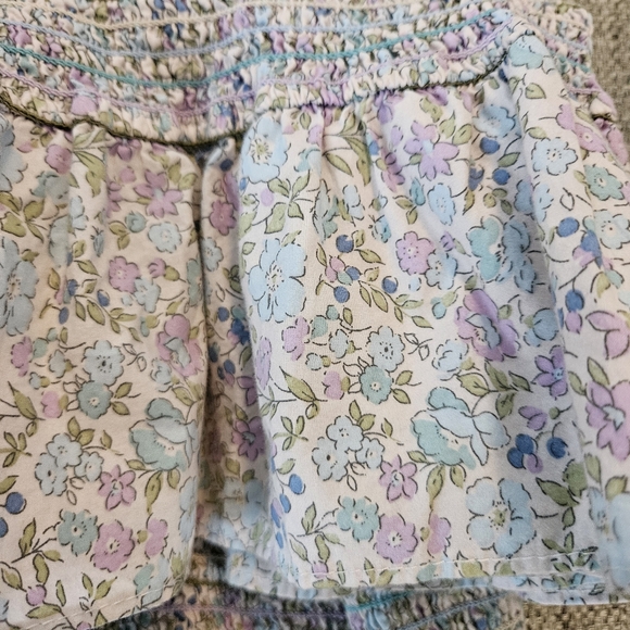 STORIA Floral Multicolor Smocked Bodycon Tie Strap Dress Size MEDIUM Ruffle Hem - Picture 13 of 13